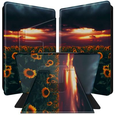 BPQOJB for Kindle Scribe Case 360 Degree Rotating Smart Cover with Adjustable Stand & Auto Wake/Sleep Tablet Case for Kindle Scribe 10.2 inch 2022 - Sunflower Flowers