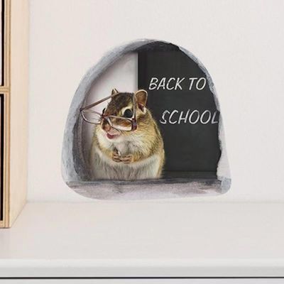 9pcs 3D Mouse Hole Wall Decals Cute Stickers Decorative Creative Pattern,for Living Room Nursery Bedroom Kids Room Home Wall DecorationG