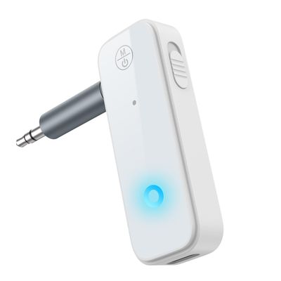 Ankilo Aux Bluetooth Adapter for Car, 2 in 1 Wireless Bluetooth 5.3 Transmitter Receiver, Built-in Mic Hands-Free Calls Crystal Clear Sound, for Cars Headphones Home Stereo, White