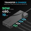 SABRENT USB-C Hub & SSD Enclosure, 6-Port Dock with M.2 SSD Slot, 90W Power Delivery, USB 3.0 & 2.0 Ports, 4K HDMI, RJ45 Gigabit Ethernet (HB-6PNV) view 3