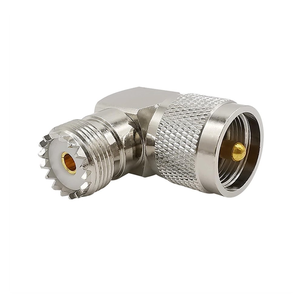1Pcs UHF Male PL-259 PL259 pl;/UG to UHF Female SO-239 SO239 Jack L Shape Right Angle R/F Coax Coaxial Adapter Connector