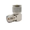 1Pcs UHF Male PL-259 PL259 pl;/UG to UHF Female SO-239 SO239 Jack L Shape Right Angle R/F Coax Coaxial Adapter Connector view 2