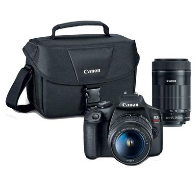 Canon EOS Rebel T7 DSLR Camera | 2 Lens Kit with EF-S 18-55mm + EF-S 55-250mm f/4-5.6 is STM Lens, Black