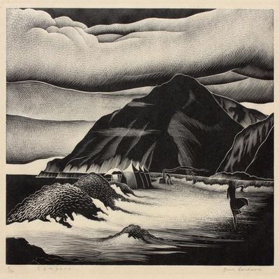 Paul Landacre : Campers : 1939 : Archival Quality Art Print