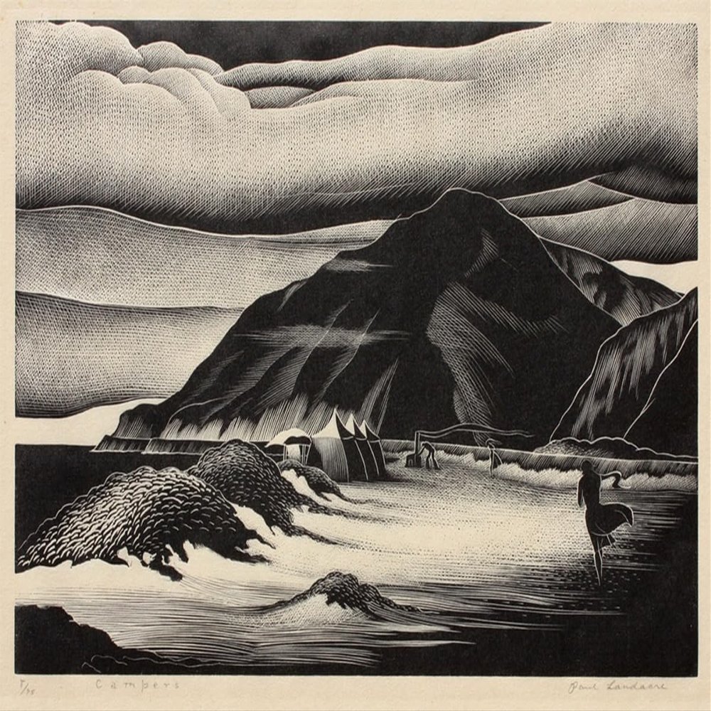 Paul Landacre : Campers : 1939 : Archival Quality Art Print