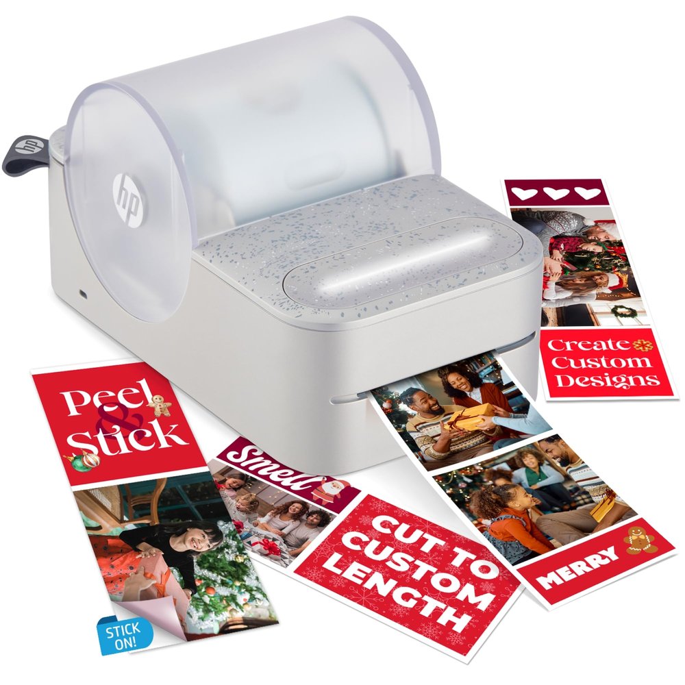 HP Sprocket Panorama Instant Portable Color Label & Photo Printer (Grey) Personalize Prints 2 x .5- 9 on Zink Sticky-Backed Paper -Create Fun Photobooth Strips, Labels & Custom Designs in The App