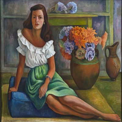 Diego Rivera : Seated Woman with Flowers : Archival Quality Art Print