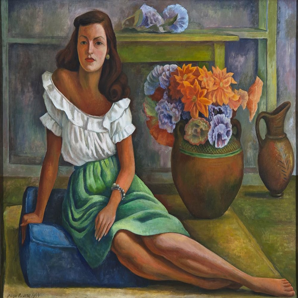 Diego Rivera : Seated Woman with Flowers : Archival Quality Art Print