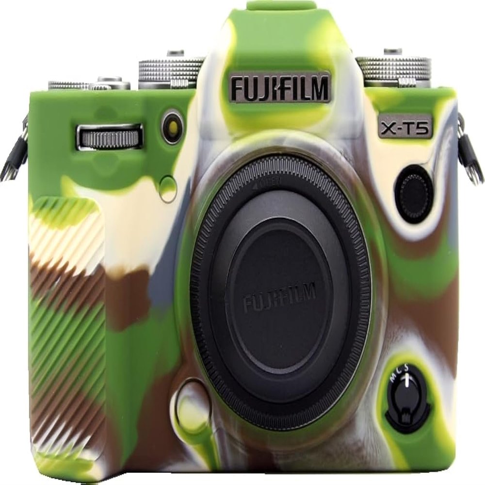 X-T5 Case, BMAOLLONGB Fullbody Ultra-Thin Lightweight Rubber Soft Silicone Housing Case Bag Cover for Fujiflim X-T5 XT5 (Green)