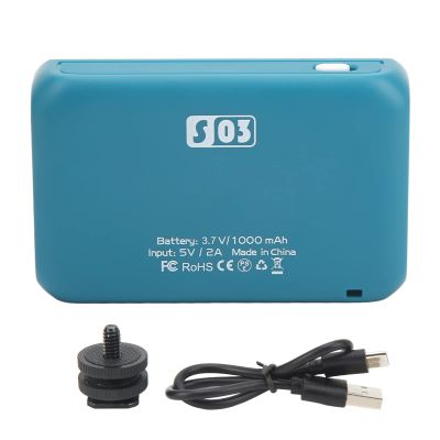 LED Video Light, Fill Light 1000mAh Type C Charging Port 300LM for Selfie (Blue)