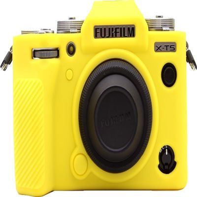 X-T5 Case, BMAOLLONGB Fullbody Ultra-Thin Lightweight Rubber Soft Silicone Housing Case Bag Cover for Fujiflim X-T5 XT5 (Yellow)