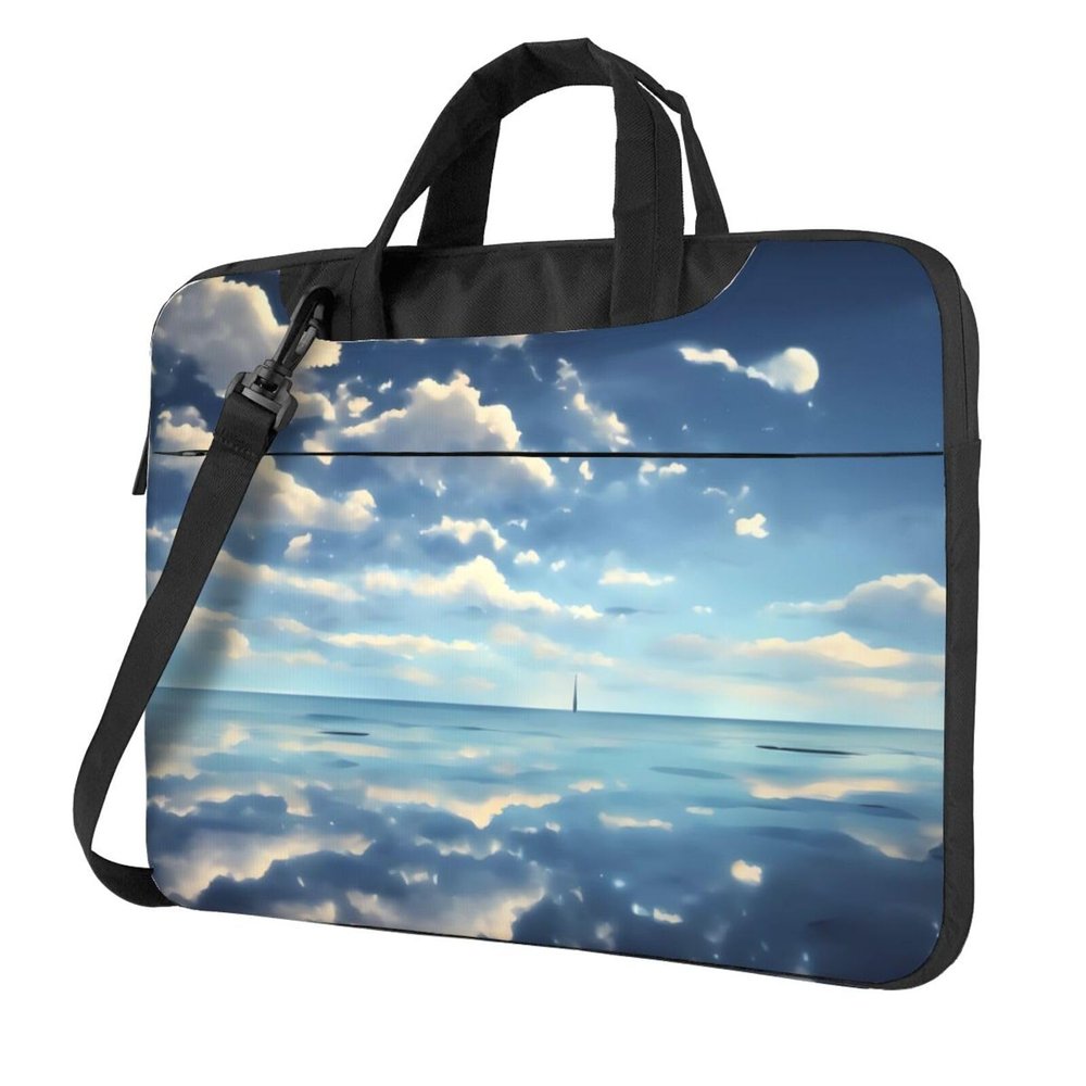MYGANN White Clouds Over The Sea Ultra-Thin Waterproof Laptop Bag With Shoulder Strap And Handle For Daily Business Trips14 Inch