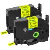 2-set 0.23" Compatible with Brother P-Touch TZe-C11 TZ-C11 6mm Label Tape Black Text Fluorescent Yellow Laminated 16.4ft 5m Label Tape Compatible with Brother Printer PT-D210 PT-D220 PT-H110 PT-D400 view 1