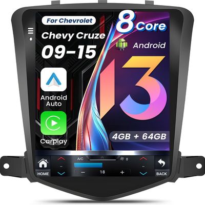 8Core 4GRAM 64ROM 5G WiFi Car Radio for Chevrolet Chevy Cruze 2009-2015 10.4inch Octa core Tesla Style Stereo IPS Touch Screen Wireless CarPlay Andriod Auto GPS FM SWC Camera Online upgrade OTA system