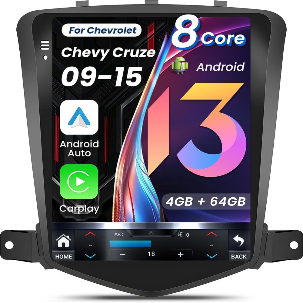8Core 4GRAM 64ROM 5G WiFi Car Radio for Chevrolet Chevy Cruze 2009-2015 10.4inch Octa core Tesla Style Stereo IPS Touch Screen Wireless CarPlay Andriod Auto GPS FM SWC Camera Online upgrade OTA system