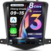 8Core 4GRAM 64ROM 5G WiFi Car Radio for Chevrolet Chevy Cruze 2009-2015 10.4inch Octa core Tesla Style Stereo IPS Touch Screen Wireless CarPlay Andriod Auto GPS FM SWC Camera Online upgrade OTA system view 1