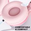 Kids Wireless Bluetooth Cat Ear Headphones with Microphone, Green Light Up Kawaii Noise Cancelling Headphones for School & Travel view 3