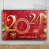 OERJU Happy New Year 2024 Backdrop Red and Gold New Year Backdrop for Photography Countdown New Year Background Happy New Year Decorations 2024 New Years Eve Party Supplies Banner 12x8ft view 3