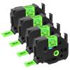 4 Pack Cruxer Replacement for P-Touch TZe-D41 TZ-D41 TZeD41 TZD41 0.7" 18mm Black Text Green Fluorescent Laminated Compatible with ptouch PTD600 PT-P710BT PTD400 PT2200 PT550 PT2730VP Label Marker view 1