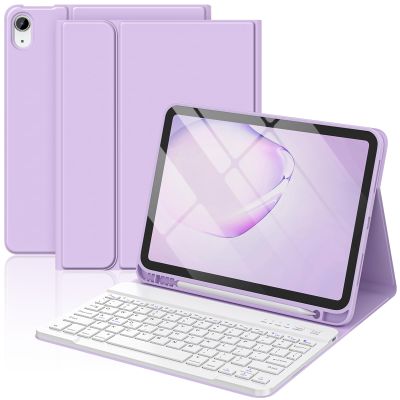 BQSS for iPad Air 11 Inch Case with Keyboard M3/M2 (2025/2024), Wireless Keyboard Case for iPad Air 10.9 Inch 5th/4th Generation (2022/2020) Detachable for iPad Pro 1st Case with Pencil Holder Purple