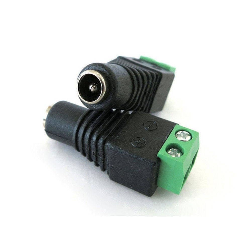 100pcs 5.5mm x 2.1mm Female CCTV LED DC Power Plug Jack Adapter