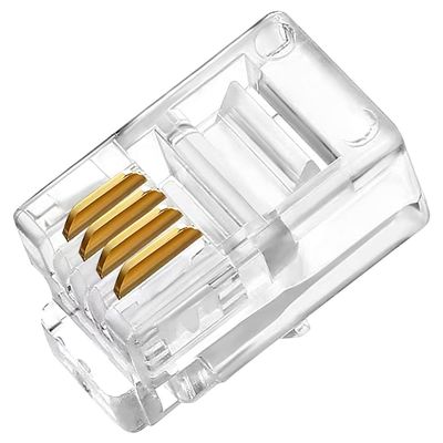XANHAM RJ9 4P4C Connectors(25 Pieces Pack) Telephone Cord Cable Male Plug, AV00403