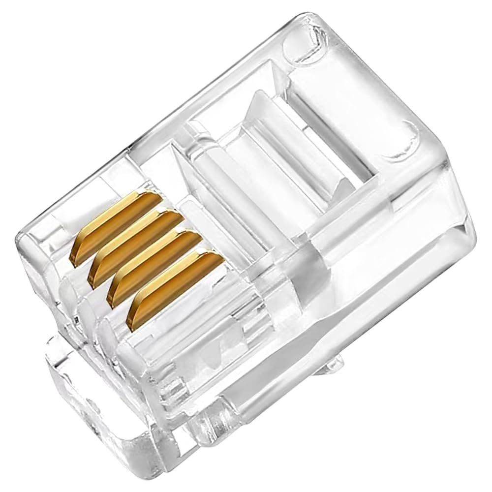 XANHAM RJ9 4P4C Connectors(25 Pieces Pack) Telephone Cord Cable Male Plug, AV00403