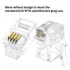 XANHAM RJ9 4P4C Connectors(25 Pieces Pack) Telephone Cord Cable Male Plug, AV00403 view 2