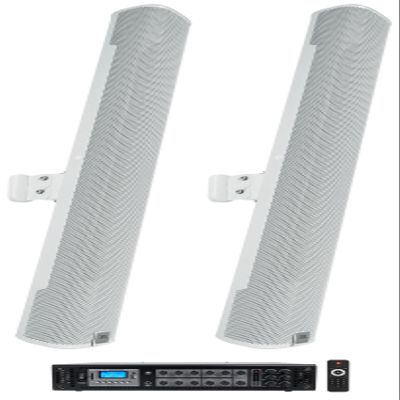 Rockville Amp Bundle with (2) JBL COL800-WH 32" White 70V Commercial Column Wall Mount Array Speakers (3 Items)