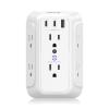 Surge Protector Outlet Extender, VINTAR 6 Outlet Splitter with 3 USB Charging Ports (2 USB C Ports), 900J Multi Plug Outlet Power Strip, 3-Sided USB Wall Charger for Home Office Dorm Room Essentials view 1