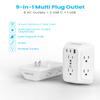 [2-Pack] Surge Protector Outlet Extender, VINTAR 6 Outlet Splitter with 3 USB Charging Ports (2 USB C),900J Multi Plug Outlet Power Strip, 3-Sided Usb Wall Charger for Home Office Dorm Room Essentials view 2