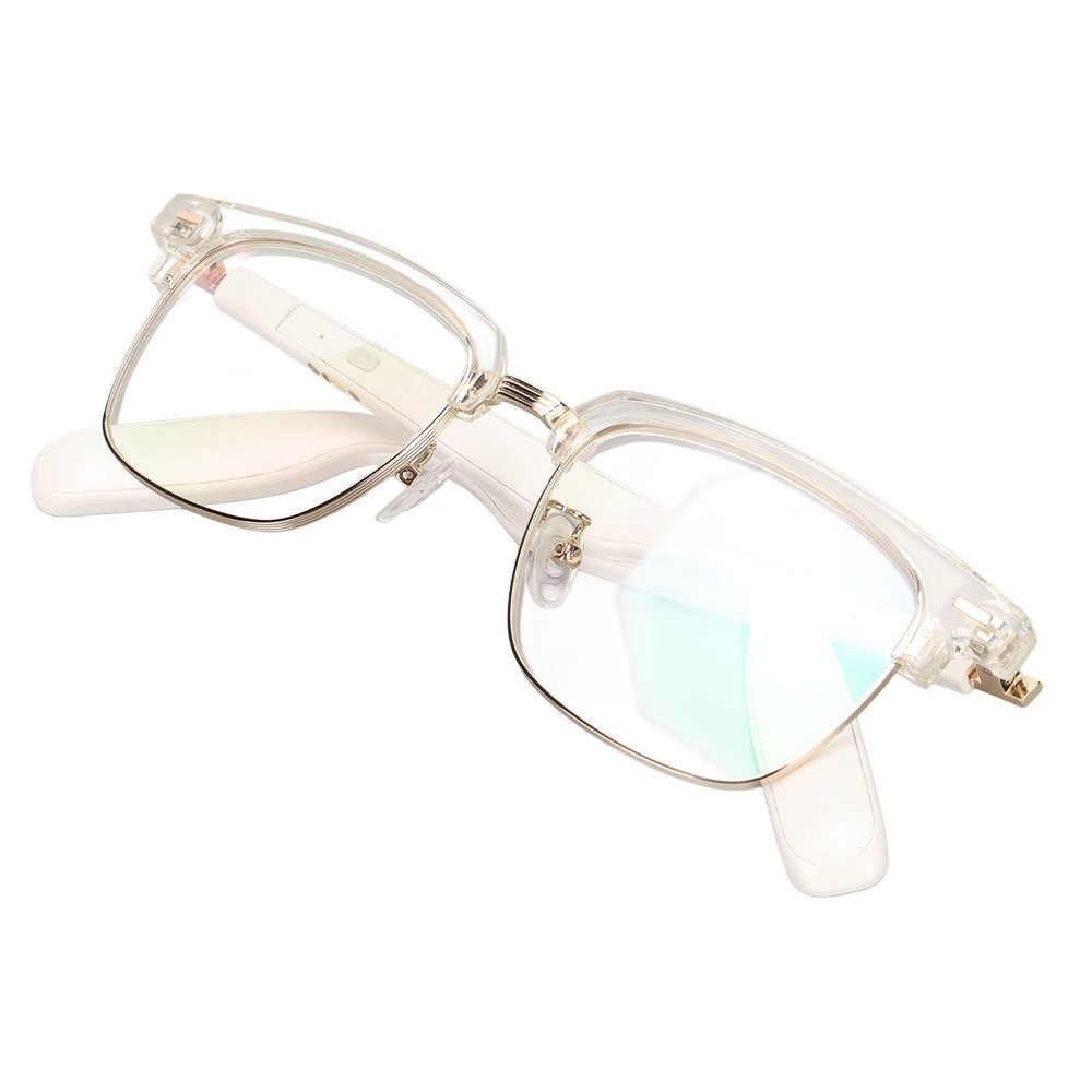ASHATA G1Q2 Smart Audio Glasses, Bluetooth Open Ear, Blue Light Blocking, Hands Calling, Voice Assistant, Touch Control, IP67 Magnetic Frames