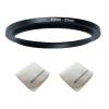 49mm Lens to 55mm Camera Lens Adapter 49mm to 55mm Step Up Ring Adapter Ring for All Brands of UV ND CPL, with Premium Lens Wiping Cloth 2 Pack (49mm-55mm) view 1