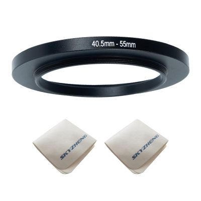40.5mm Lens to 55mm Camera Lens Adapter 40.5mm to 55mm Step Up Ring Adapter Ring for All Brands of UV ND CPL, with Premium Lens Wiping Cloth 2 Pack (40.5mm-55mm)