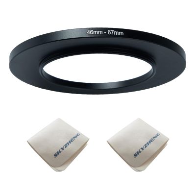 46mm Lens to 67mm Camera Lens Adapter 46mm to 67mm Step Up Ring Adapter Ring for All Brands of UV ND CPL, with Premium Lens Wiping Cloth 2 Pack (46mm-67mm)