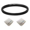 62mm Lens to 55mm Camera Lens Adapter 62mm to 55mm Step Down Ring Adapter Ring for All Brands of UV ND CPL, with Premium Lens Wiping Cloth 2 Pack (62mm-55mm)