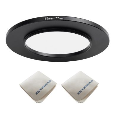 52mm Lens to 77mm Camera Lens Adapter 52mm to 77mm Step Up Ring Adapter Ring for All Brands of UV ND CPL, with Premium Lens Wiping Cloth 2 Pack (52mm-77mm)