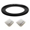 77mm Lens to 55mm Camera Lens Adapter 77mm to 55mm Step Down Ring Adapter Ring for All Brands of UV ND CPL, with Premium Lens Wiping Cloth 2 Pack (77mm-55mm) view 1