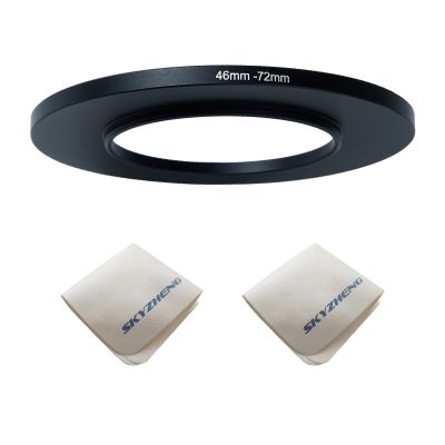 46mm Lens to 72mm Camera Lens Adapter 46mm to 72mm Step Up Ring Adapter Ring for All Brands of UV ND CPL, with Premium Lens Wiping Cloth 2 Pack (46mm-72mm)