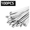 Cable Tie Straps,Locking Ties, Self-locking 304 Stainless Steel Cable Tie 100pcs 4.6mm 7.9mm 10mm 12mm Width100-1000mm Locking Ties (Color : 100PCS, Size : 4.6x800mm) ( Color : 100pcs , Size : 4.6x100 view 2
