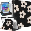 Uppuppy for iPad A16 Case - for iPad 10th Generation Case 10.9 Inch Women Kids Girls Cute Flower Girly Teens Pretty Black Floral Aesthetic Rotating Stand Folio Tablet Cover for Apple 10/11 2025 view 1