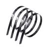 Cable Tie Straps,Locking Ties, 25pcs 4.6x100/150/200/260/300/350/400 To 700mm Stainless Steel Cable Ties Locking Metal Zip-Exhaust Wrap Coated (Color : Metallic, Size : 4.6X700 black 25PCS) ( Color : view 1