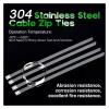Cable Tie Straps,Locking Ties, 100Pcs 304 Stainless Steel Cable Ties 4.6mm Self-Locking Cable Zip Tie Metal Exhaust Locking Ties (Color : Silver, Size : 4.6X550MM) ( Color : Silver , Size : 4.6X350MM view 4