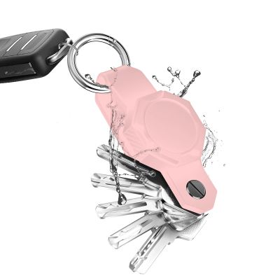 Aircawin Airtag Case & Key Holder, Anti-lost GPS Tracker for Up to 6 Keys - Pink