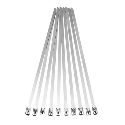 Cable Tie Straps,Locking Ties, 50/100PCS Locking Cable Metal Zip Ties Stainless Steel Cable Twist Ties Locking Metal Zip-Exhaust Wrap Coated (Color : Silver, Size : 100Pcs 4.6MM x 150MM) ( Color : Sil