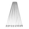 Cable Tie Straps,Locking Ties, 50/100PCS Locking Cable Metal Zip Ties Stainless Steel Cable Twist Ties Locking Metal Zip-Exhaust Wrap Coated (Color : Silver, Size : 100Pcs 4.6MM x 150MM) ( Color : Sil view 1
