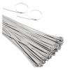 Cable Tie Straps,Locking Ties, 100PCS Locking Cable Metal Zip Ties Stainless Steel Cable Twist Ties Locking Metal Zip-Exhaust Wrap Coated (Color : Silver, Size : 100PCS 4.6MM x 200MM) ( Color : Silver view 1