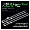 Cable Tie Straps,Locking Ties, 100PCS Locking Cable Metal Zip Ties Stainless Steel Cable Twist Ties Locking Metal Zip-Exhaust Wrap Coated (Color : Silver, Size : 100PCS 4.6MM x 200MM) ( Color : Silver view 3
