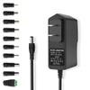 12V 1A DC Power Supply Adapter, AC 100-240V 50-60Hz to 12 Volts 1000mA, DC Power Cord with 5.5 x 2.5mm Barrel Jack & 10 Tips - Center Positive view 1