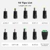 12V 1A DC Power Supply Adapter, AC 100-240V 50-60Hz to 12 Volts 1000mA, DC Power Cord with 5.5 x 2.5mm Barrel Jack & 10 Tips - Center Positive view 3